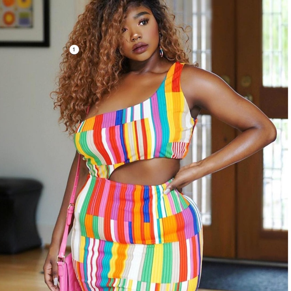 Multicolored Mini Dress